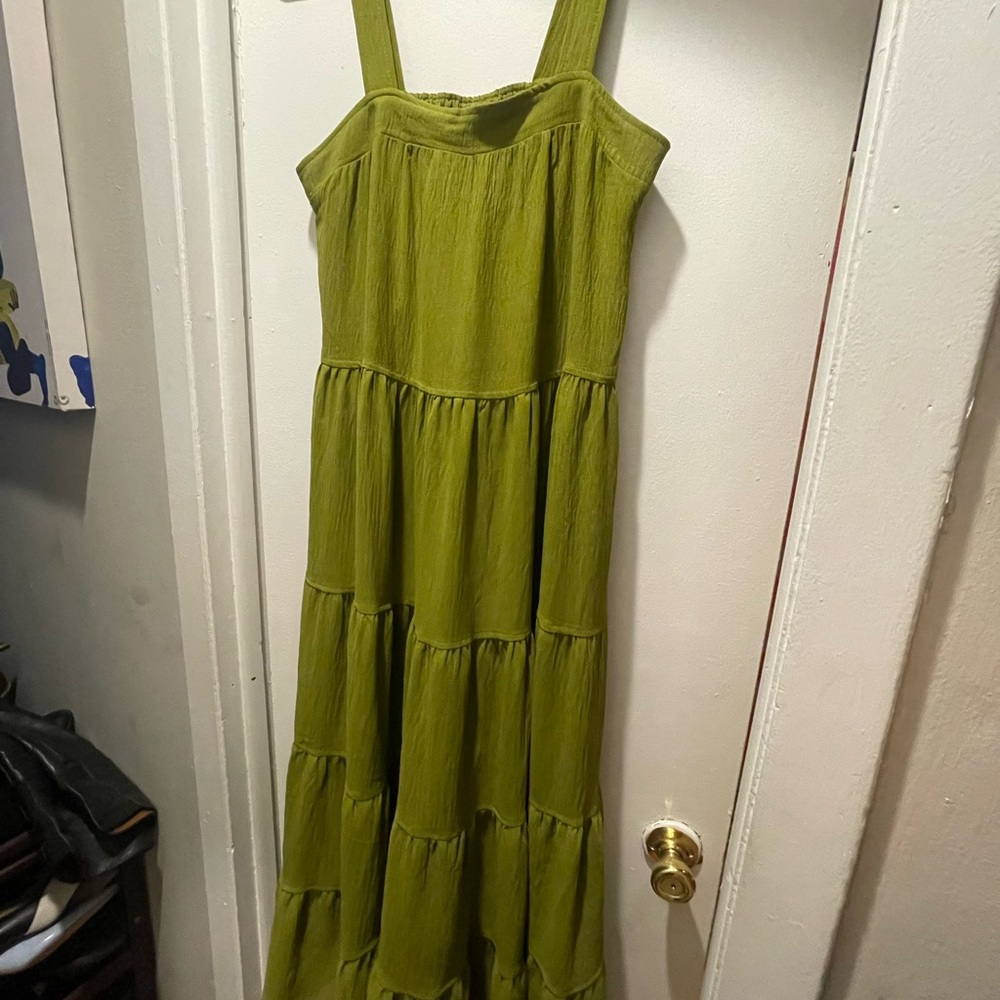 Max Studio Green Pleated Sundress